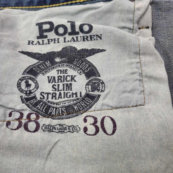 Polo Ralph Lauren Varick Slim Straight Dark Wash Men's Jeans Size  38x30 - Picture 9 of 12